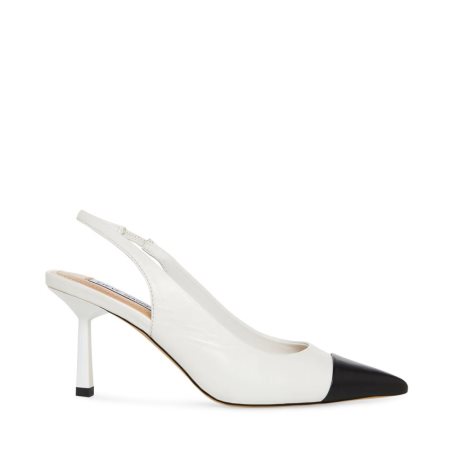 White Steve Madden Kling Leather Women's Heels | PH 7138ULE